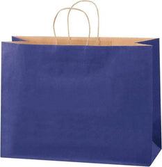 Made in USA - Kraft Grocery Bag - 16 x 6 x 12, Blue - All Tool & Supply