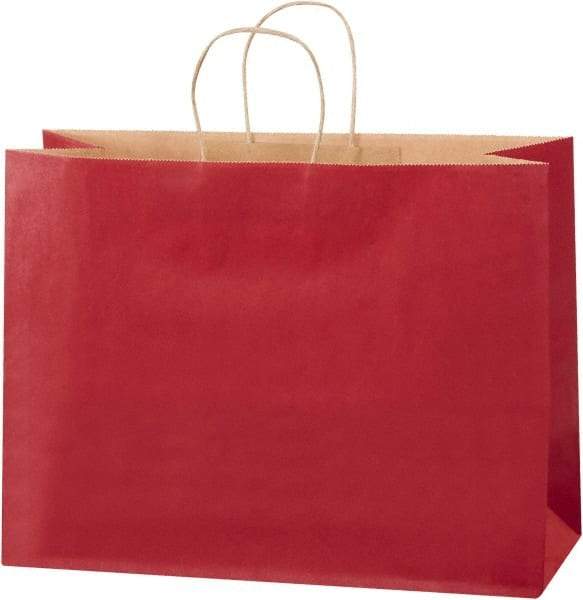 Made in USA - Kraft Grocery Bag - 16 x 6 x 12, Scarlet - All Tool & Supply