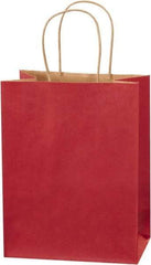 Made in USA - Kraft Grocery Bag - 8 x 4-1/2 x 10-1/4, Scarlet - All Tool & Supply