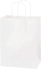 Made in USA - Kraft Grocery Bag - 8 x 4-1/2 x 10-1/4, White - All Tool & Supply