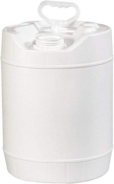 Made in USA - 5 Gal White Cylinder Metal Pail - 13-3/8" High - All Tool & Supply