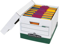 Made in USA - 1 Compartment, 12" Wide x 15" Deep, File Storage Boxes - Corrugated Cardboard, Green - All Tool & Supply