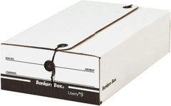 Made in USA - 1 Compartment, 9" Wide x 14-1/4" Deep, File Storage Boxes - Corrugated Cardboard, White - All Tool & Supply