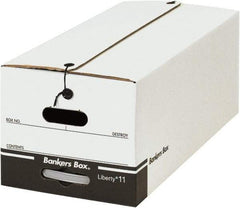 Made in USA - 1 Compartment, 12" Wide x 24" Deep, File Storage Boxes - Corrugated Cardboard, White - All Tool & Supply