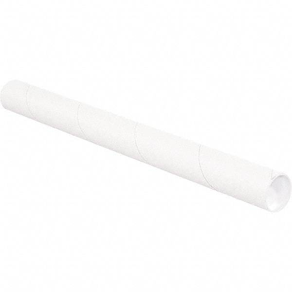 Made in USA - 2-1/2" Diam x 36" Long Round White Mailing Tubes - 1 Wall, White - All Tool & Supply