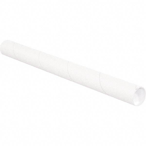 Made in USA - 2-1/2" Diam x 20" Long Round White Mailing Tubes - 1 Wall, White - All Tool & Supply