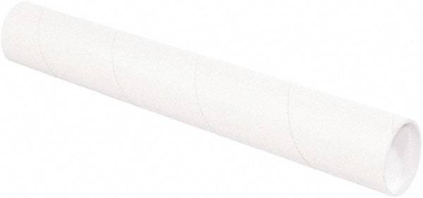 Made in USA - 3" Diam x 12" Long Round White Mailing Tubes - 1 Wall, White - All Tool & Supply