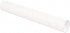 Made in USA - 3" Diam x 12" Long Round White Mailing Tubes - 1 Wall, White - All Tool & Supply