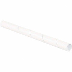 Made in USA - 1-1/2" Diam x 30" Long Round White Mailing Tubes - 1 Wall, White - All Tool & Supply