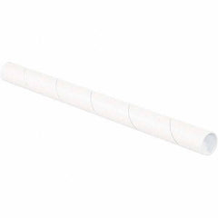 Made in USA - 1-1/2" Diam x 16" Long Round White Mailing Tubes - 1 Wall, White - All Tool & Supply