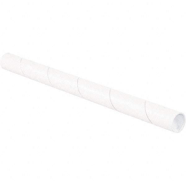 Made in USA - 1-1/2" Diam x 12" Long Round White Mailing Tubes - 1 Wall, White - All Tool & Supply