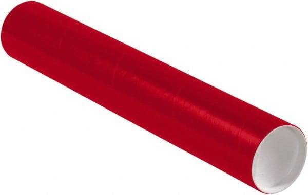 Made in USA - 3" Diam x 18" Long Round Colored Mailing Tubes - 1 Wall, Red - All Tool & Supply