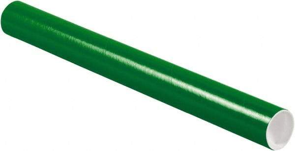 Made in USA - 2" Diam x 20" Long Round Colored Mailing Tubes - 1 Wall, Green - All Tool & Supply