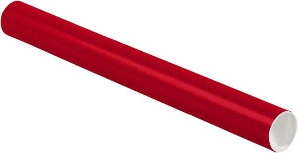 Made in USA - 2" Diam x 20" Long Round Colored Mailing Tubes - 1 Wall, Red - All Tool & Supply