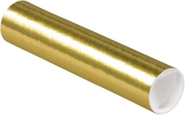 Made in USA - 2" Diam x 9" Long Round Colored Mailing Tubes - 1 Wall, Gold - All Tool & Supply