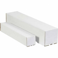 Made in USA - 5" Diam x 43" Long Square Square Mailing Tubes - 1 Wall, White - All Tool & Supply