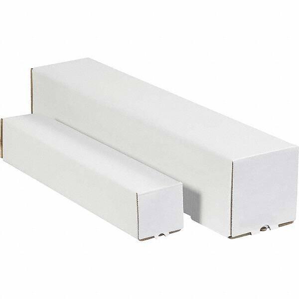 Made in USA - 5" Diam x 48" Long Square Square Mailing Tubes - 1 Wall, White - All Tool & Supply