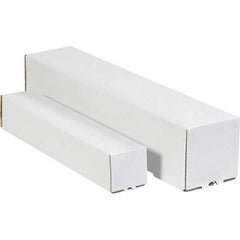 Made in USA - 5" Diam x 30" Long Square Square Mailing Tubes - 1 Wall, White - All Tool & Supply