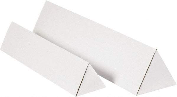 Made in USA - 3" Diam x 18" Long Corrugated Triangular Mailing Tube - 1 Wall, White - All Tool & Supply