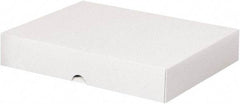 Made in USA - 11" Wide x 8-1/2" Long x 2" High Rectangle Chipboard Box - 1 Wall, White - All Tool & Supply