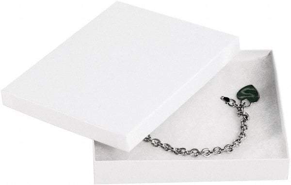 Made in USA - 5" Wide x 6" Long x 1" High Rectangle Chipboard Box - 1 Wall, White - All Tool & Supply