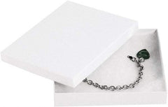 Made in USA - 5" Wide x 6" Long x 1" High Rectangle Chipboard Box - 1 Wall, White - All Tool & Supply