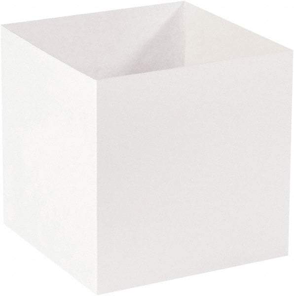 Made in USA - 12" Wide x 12" Long x 12" High Square Chipboard Box - 1 Wall, White - All Tool & Supply