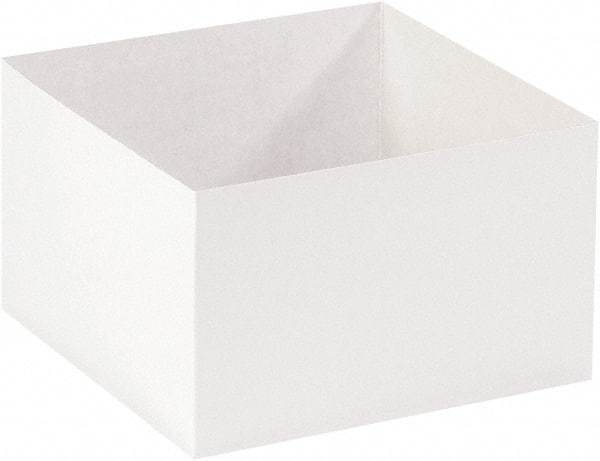 Made in USA - 10" Wide x 10" Long x 6" High Rectangle Chipboard Box - 1 Wall, White - All Tool & Supply