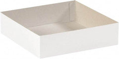 Made in USA - 12" Wide x 12" Long x 3" High Rectangle Chipboard Box - 1 Wall, White - All Tool & Supply