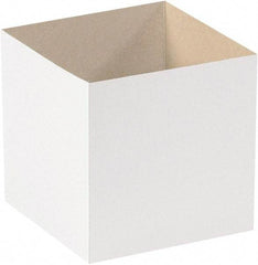 Made in USA - 6" Wide x 6" Long x 6" High Square Chipboard Box - 1 Wall, White - All Tool & Supply