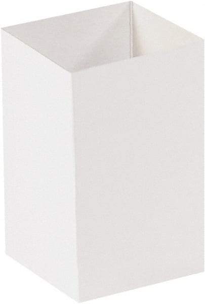 Made in USA - 4" Wide x 4" Long x 6" High Rectangle Chipboard Box - 1 Wall, White - All Tool & Supply