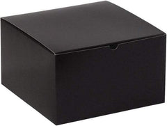 Made in USA - 10" Wide x 10" Long x 6" High Square Chipboard Box - 1 Wall, Black Gloss - All Tool & Supply