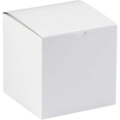 Made in USA - 9" Wide x 9" Long x 9" High Square Chipboard Box - 1 Wall, White - All Tool & Supply