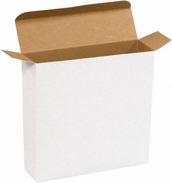 Made in USA - 2" Wide x 7-1/4" Long x 7-1/4" High Rectangle Chipboard Box - 1 Wall, White - All Tool & Supply