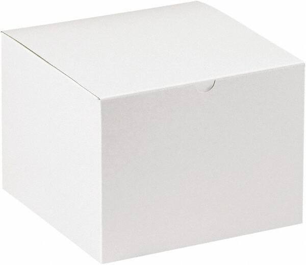 Made in USA - 8" Wide x 8" Long x 6" High Rectangle Chipboard Box - 1 Wall, White - All Tool & Supply