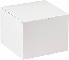 Made in USA - 8" Wide x 8" Long x 6" High Rectangle Chipboard Box - 1 Wall, White - All Tool & Supply