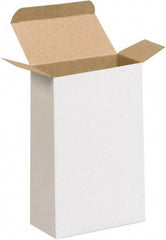 Made in USA - 2-3/8" Wide x 4-5/8" Long x 7-5/16" High Rectangle Chipboard Box - 1 Wall, White - All Tool & Supply