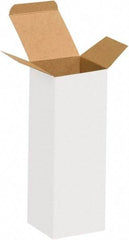 Made in USA - 2-1/2" Wide x 2-1/2" Long x 6" High Rectangle Chipboard Box - 1 Wall, White - All Tool & Supply