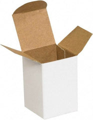 Made in USA - 1-1/2" Wide x 1-1/2" Long x 2-1/4" High Rectangle Chipboard Box - 1 Wall, White - All Tool & Supply