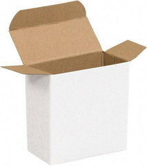 Made in USA - 1" Wide x 1-1/2" Long x 1-7/16" High Rectangle Chipboard Box - 1 Wall, White - All Tool & Supply