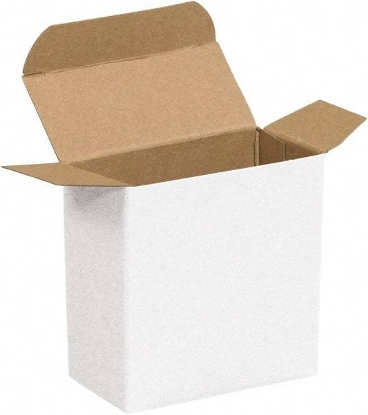 Made in USA - 2" Wide x 3" Long x 3" High Rectangle Chipboard Box - 1 Wall, White - All Tool & Supply