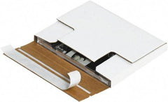 Made in USA - 5-1/16" Wide x 5-7/8" Long x 1/2" High Square Multi-Media Mailers - 1 Wall, White - All Tool & Supply