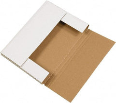 Made in USA - 6-5/8" Wide x 9-5/8" Long x 1-1/4" High Rectangle Crush Proof Mailers - 1 Wall, White - All Tool & Supply