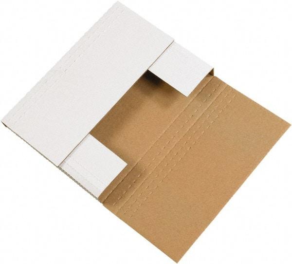 Made in USA - 6-1/2" Wide x 9-1/2" Long x 2" High Rectangle Crush Proof Mailers - 1 Wall, White - All Tool & Supply