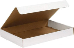 Made in USA - 12" Wide x 19" Long x 2-1/2" High Rectangle Crush Proof Mailers - 1 Wall, White - All Tool & Supply