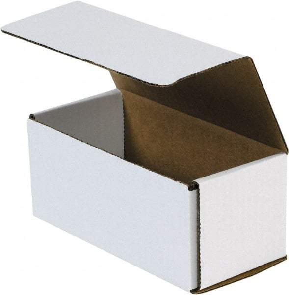 Made in USA - 3-1/2" Wide x 7-1/2" Long x 3-1/4" High Rectangle Crush Proof Mailers - 1 Wall, White - All Tool & Supply