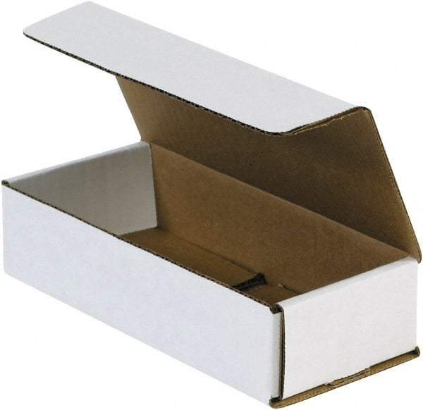 Made in USA - 3-1/4" Wide x 7-1/2" Long x 1-3/4" High Rectangle Crush Proof Mailers - 1 Wall, White - All Tool & Supply