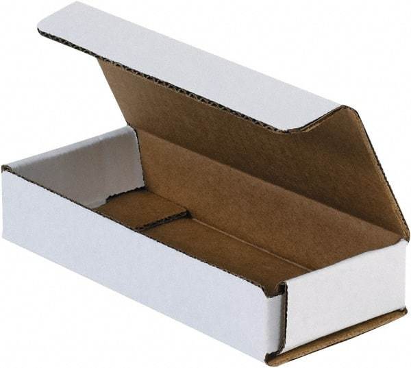 Made in USA - 2-1/2" Wide x 6" Long x 1" High Rectangle Crush Proof Mailers - 1 Wall, White - All Tool & Supply