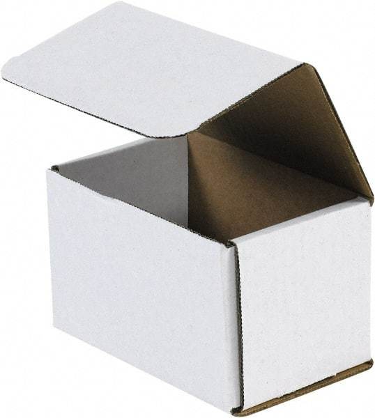 Made in USA - 3-1/2" Wide x 5-1/2" Long x 3-1/2" High Rectangle Crush Proof Mailers - 1 Wall, White - All Tool & Supply