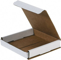 Made in USA - 6" Wide x 6" Long x 1" High Rectangle Crush Proof Mailers - 1 Wall, White - All Tool & Supply